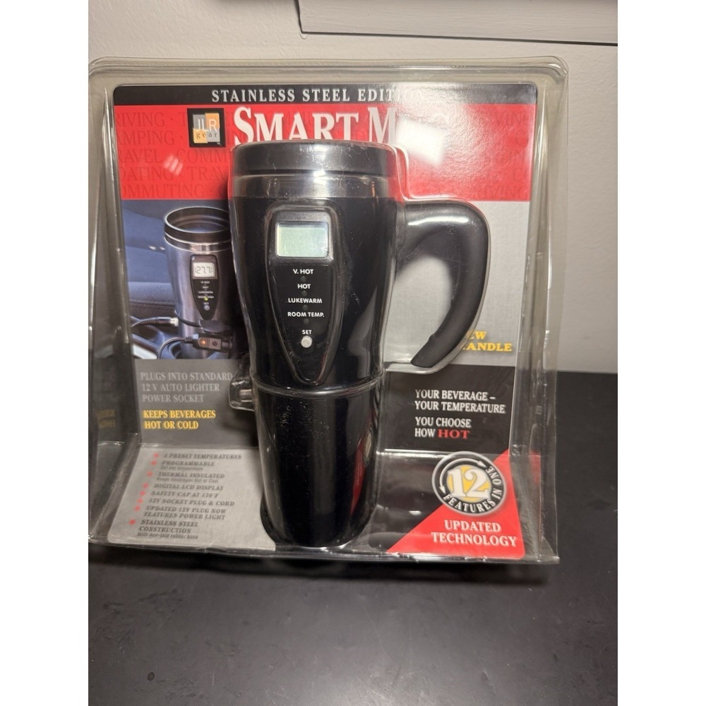 NOS Smart Mug 12 Volt Digital Mug Stainless Steel Edition 12  Black Digital